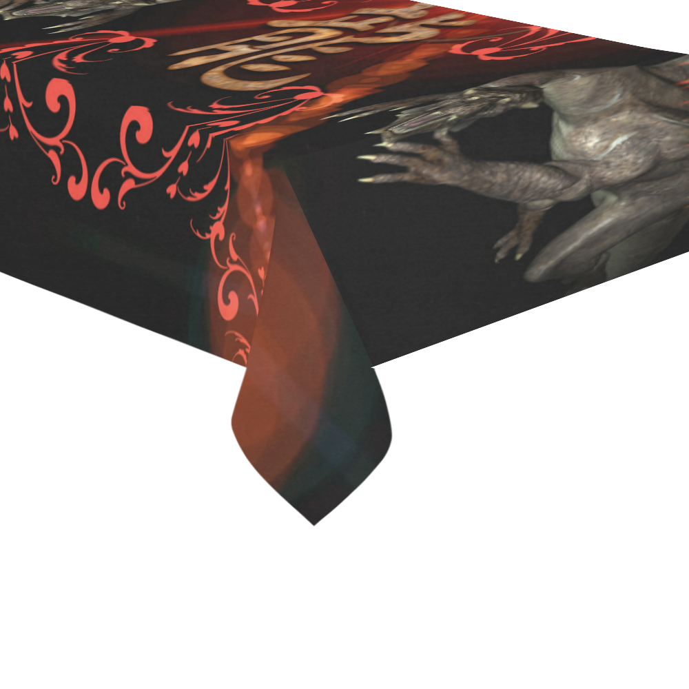 Hieroglyph, the dragon Cotton Linen Tablecloth 60"x 104"