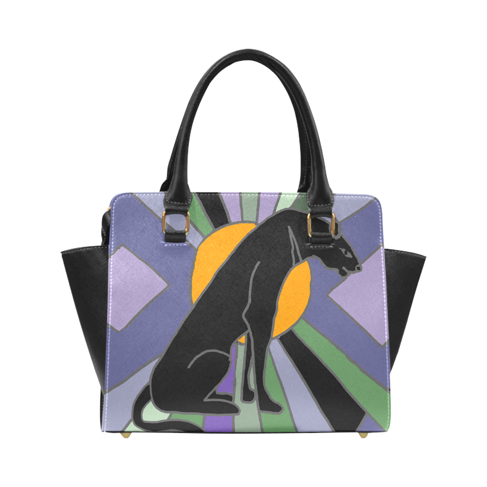 Artsy Panther Cat Art Deco Classic Shoulder Handbag (Model 1653)