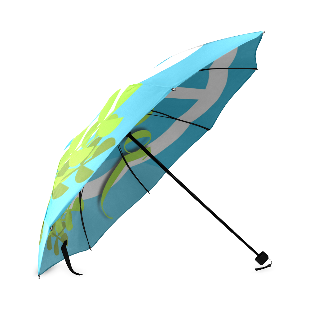 Peace Sign White Dove Olive Branch Foldable Umbrella (Model U01)