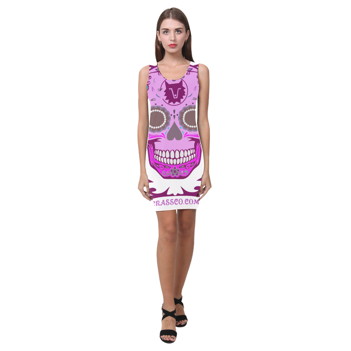 SKULL PINK I Medea Vest Dress (Model D06)