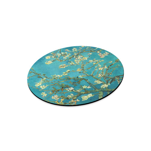 Vincent Van Gogh Blossoming Almond Tree Floral Art Round Mousepad