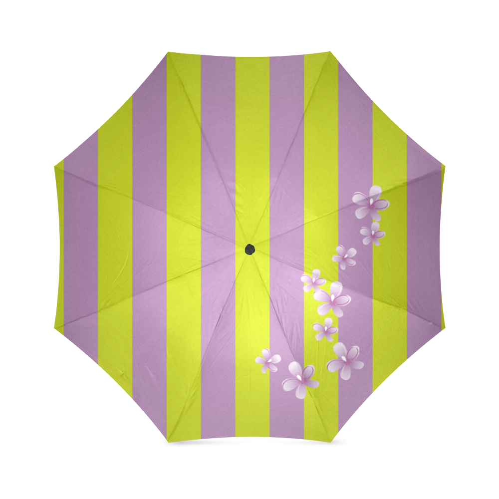 Lavender Stripes Foldable Umbrella (Model U01)