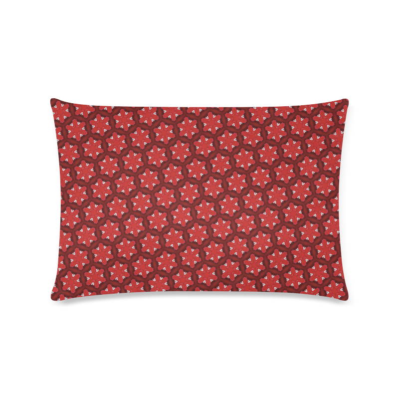 Red Passion Floral Pattern Custom Zippered Pillow Case 16"x24"(Twin Sides)