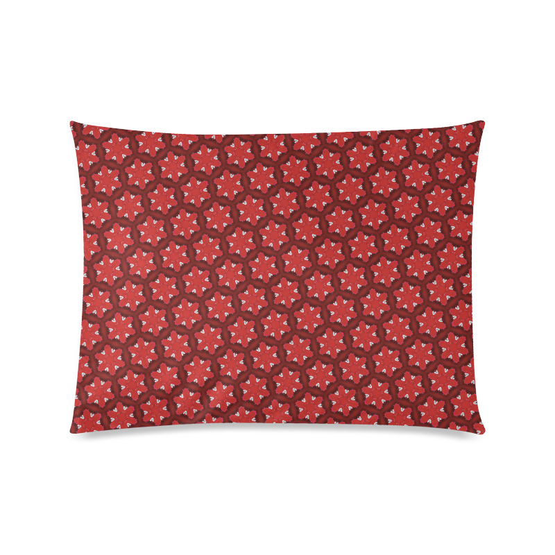 Red Passion Floral Pattern Custom Picture Pillow Case 20"x26" (one side)