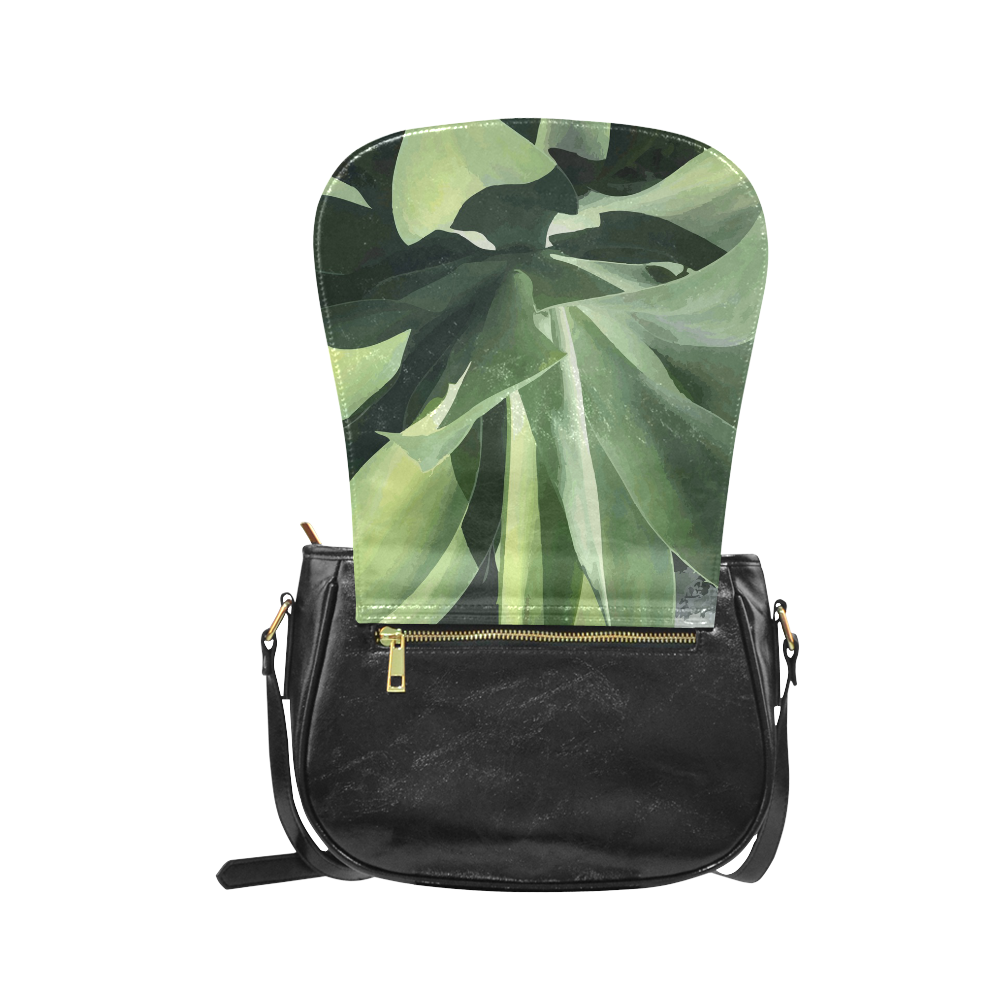 Green Succulent Desert Nature Art Classic Saddle Bag/Small (Model 1648)