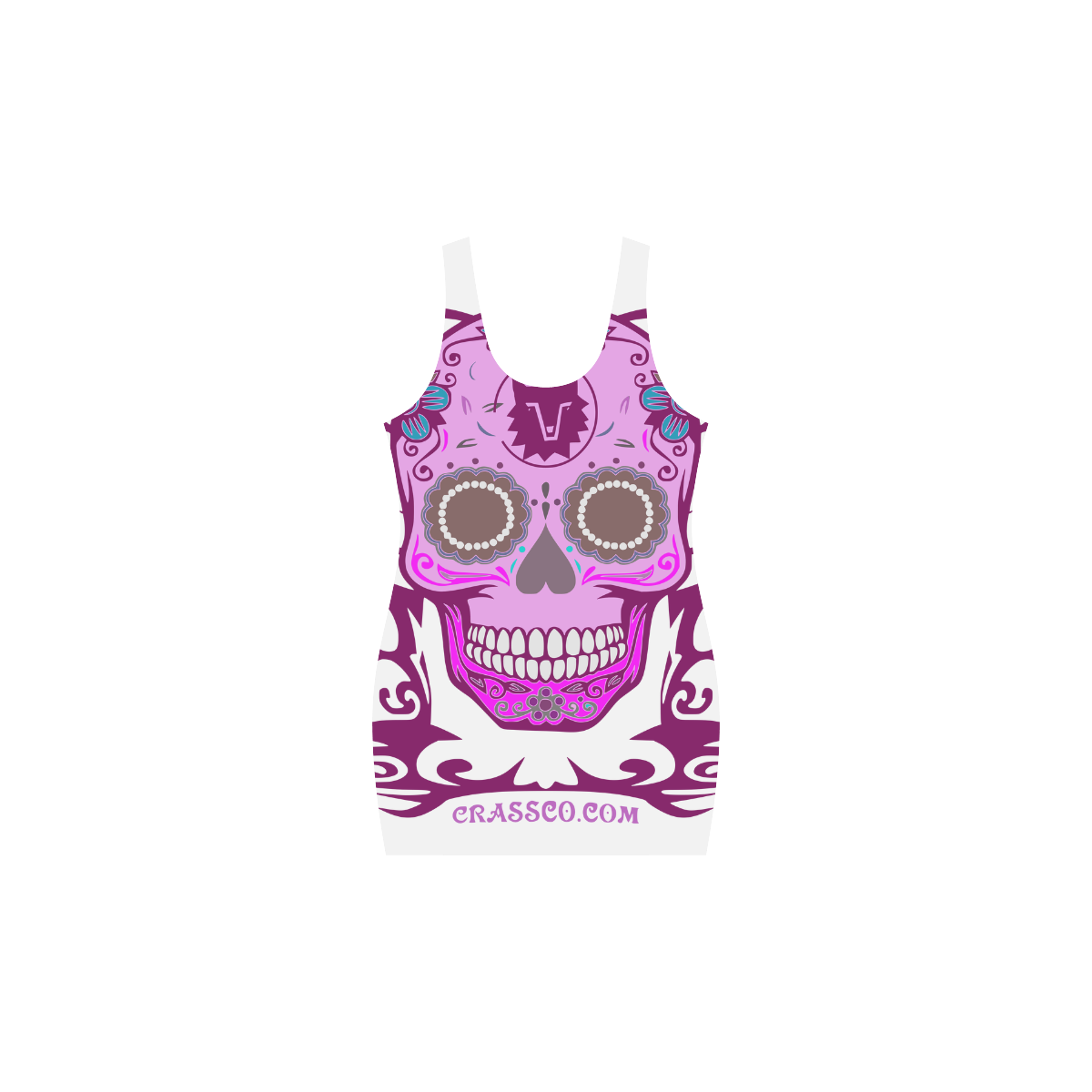 SKULL PINK I Medea Vest Dress (Model D06)