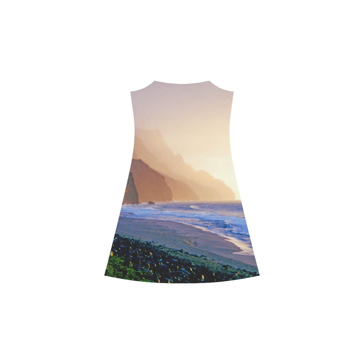 Kalalau Beach Tropical Sunset Alcestis Slip Dress (Model D05)