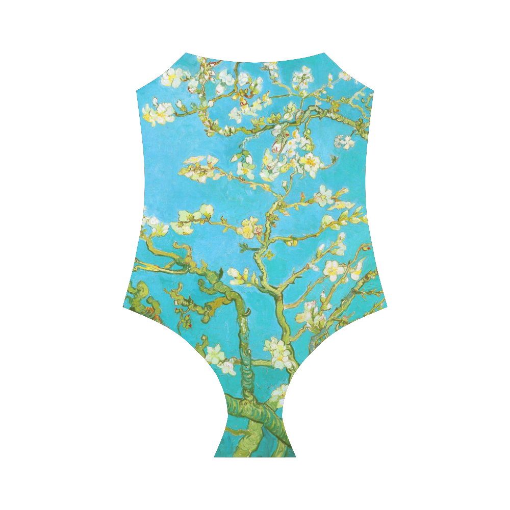 Van Gogh Blossoming Almond Tree Floral Art Strap Swimsuit ( Model S05)