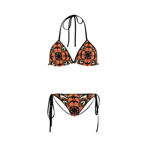 Pheasant Feather Kaleidoscope Custom Bikini Swimsuit