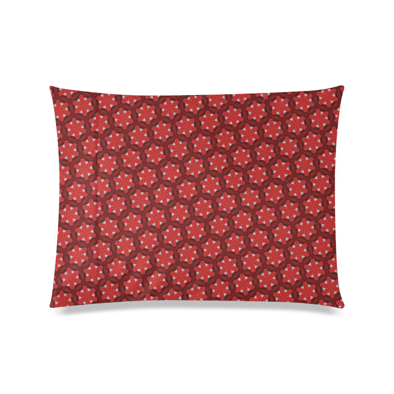 Red Passion Floral Pattern Custom Zippered Pillow Case 20"x26"(Twin Sides)