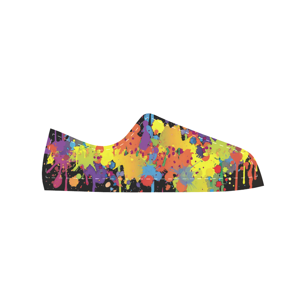 CRAZY multicolored double running SPLASHES Men's Classic Canvas Shoes/Large Size (Model 018)