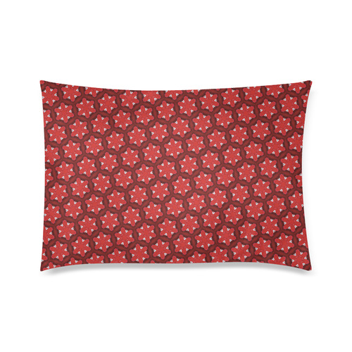 Red Passion Floral Pattern Custom Zippered Pillow Case 20"x30" (one side)