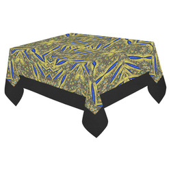 Peacock Feathers Abstract 2 Cotton Linen Tablecloth 52"x 70"