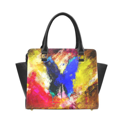 butterfly impressionism Rivet Shoulder Handbag (Model 1645)