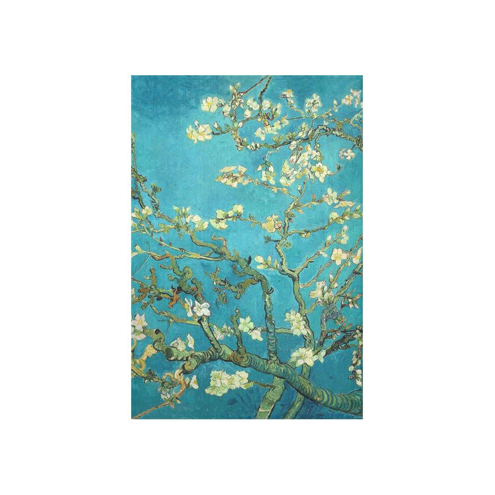 Vincent Van Gogh Blossoming Almond Tree Floral Art Cotton Linen Wall Tapestry 40"x 60"