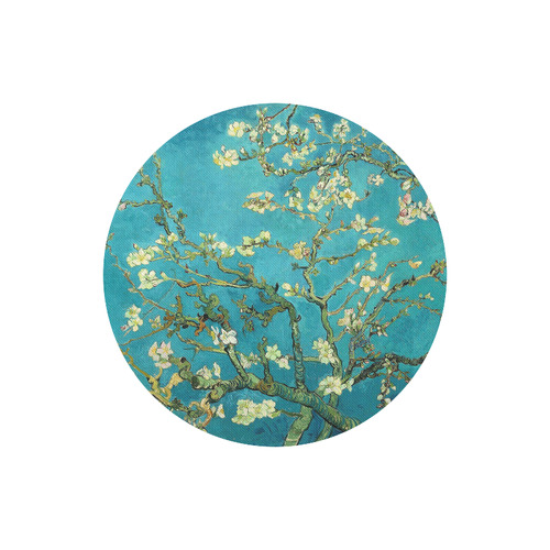 Vincent Van Gogh Blossoming Almond Tree Floral Art Round Mousepad