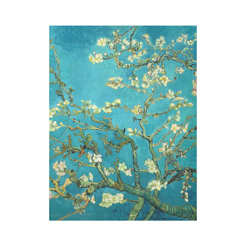 Vincent Van Gogh Blossoming Almond Tree Floral Art Cotton Linen Wall Tapestry 60"x 80"