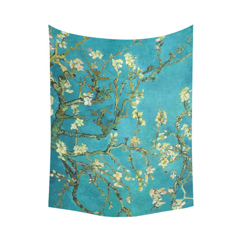 Vincent Van Gogh Blossoming Almond Tree Floral Art Cotton Linen Wall Tapestry 80"x 60"
