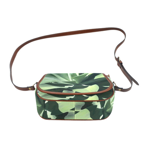 Green Succulent Desert Nature Art Saddle Bag/Small (Model 1649) Full Customization
