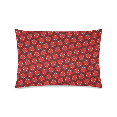 Red Passion Floral Pattern Custom Rectangle Pillow Case 16"x24" (one side)