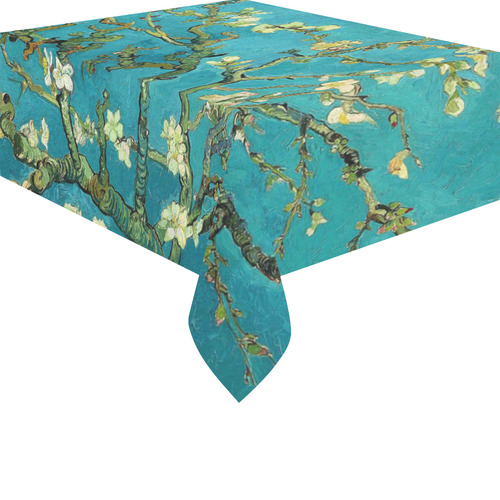 Vincent Van Gogh Blossoming Almond Tree Floral Art Cotton Linen Tablecloth 52"x 70"