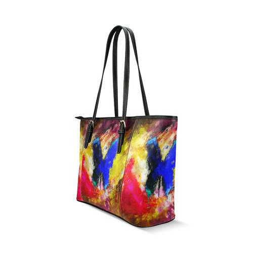 butterfly impressionism Leather Tote Bag/Large (Model 1640)
