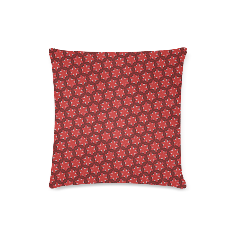 Red Passion Floral Pattern Custom Zippered Pillow Case 16"x16"(Twin Sides)