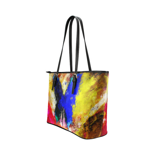 butterfly impressionism Leather Tote Bag/Large (Model 1651)
