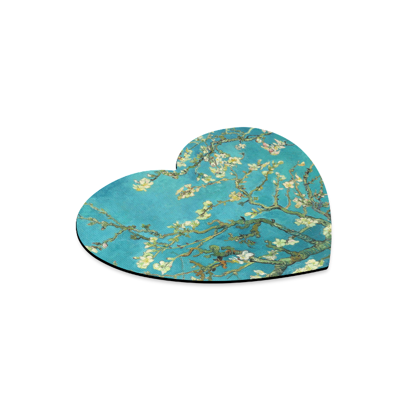 Vincent Van Gogh Blossoming Almond Tree Floral Art Heart-shaped Mousepad