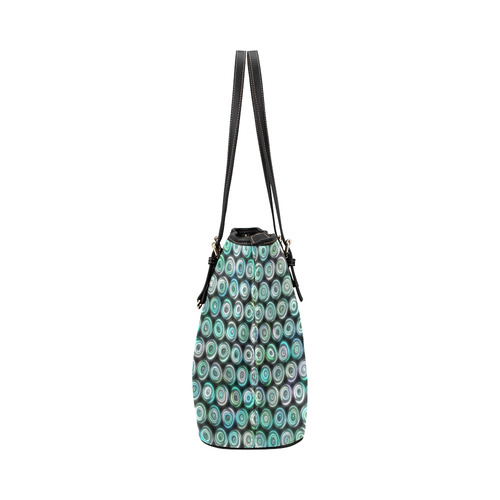 glowing pattern C Leather Tote Bag/Large (Model 1651)
