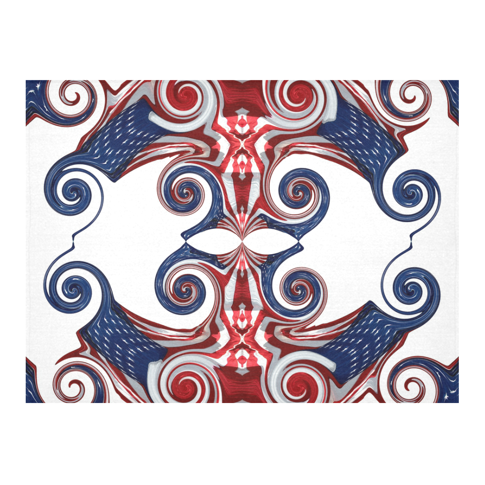 PATRIOTIC: United States Flag Abstract 2 Cotton Linen Tablecloth 52"x 70"