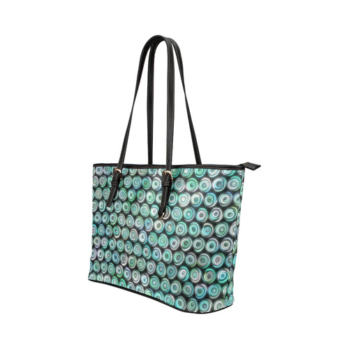 glowing pattern C Leather Tote Bag/Large (Model 1651)