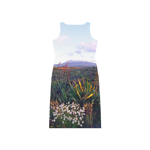 National Park Wildflowers Phaedra Sleeveless Open Fork Long Dress (Model D08)