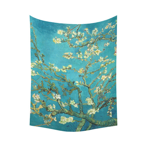 Vincent Van Gogh Blossoming Almond Tree Floral Art Cotton Linen Wall Tapestry 60"x 80"