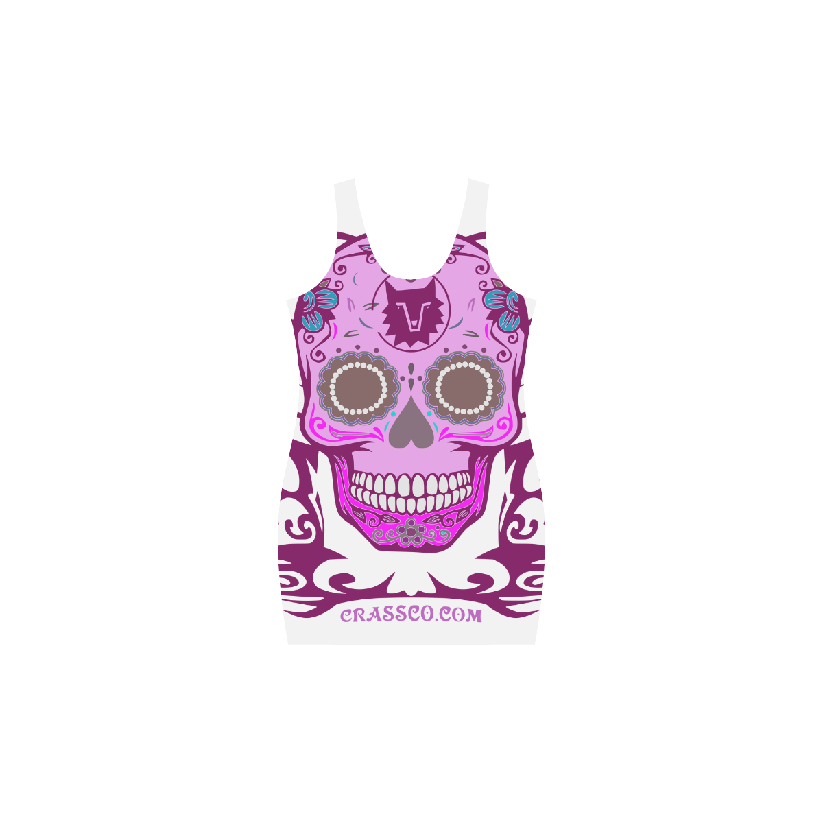 SKULL PINK I Medea Vest Dress (Model D06)