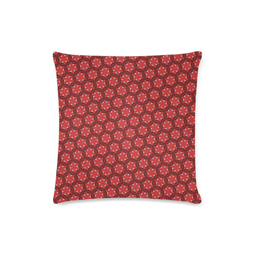 Red Passion Floral Pattern Custom Zippered Pillow Case 16"x16" (one side)