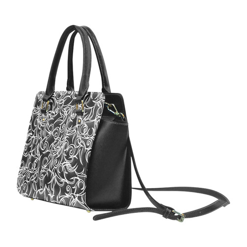 Black Tribal Turns Classic Shoulder Handbag (Model 1653)