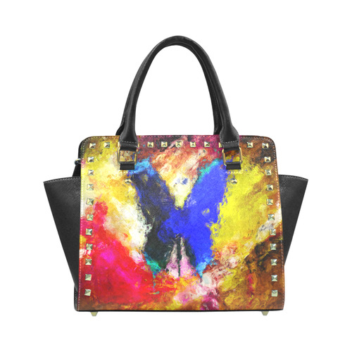 butterfly impressionism Rivet Shoulder Handbag (Model 1645)