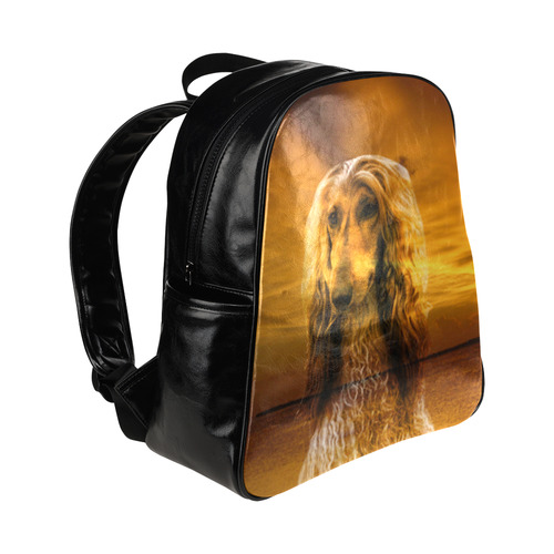 Dog Afghan Hound Multi-Pockets Backpack (Model 1636)