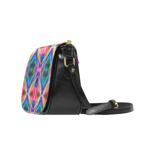 Groovy Psychedelic Diamonds (Pinks and Blues) Classic Saddle Bag/Small (Model 1648)