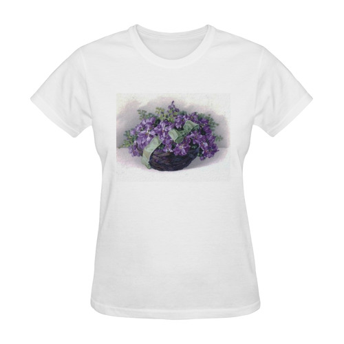 Vintage Violets Basket Sunny Women's T-shirt (Model T05)