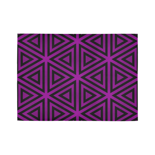 Purple/Black Triangular Pattern Area Rug7'x5'