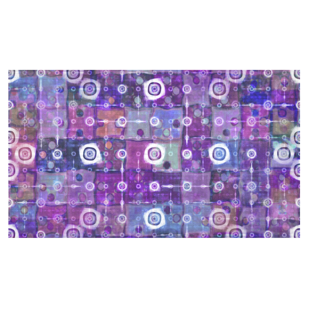 Purple Celestial Quilt Cotton Linen Tablecloth 60"x 104"