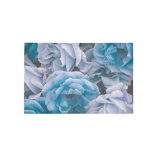 great garden roses blue Area Rug 5'x3'3''
