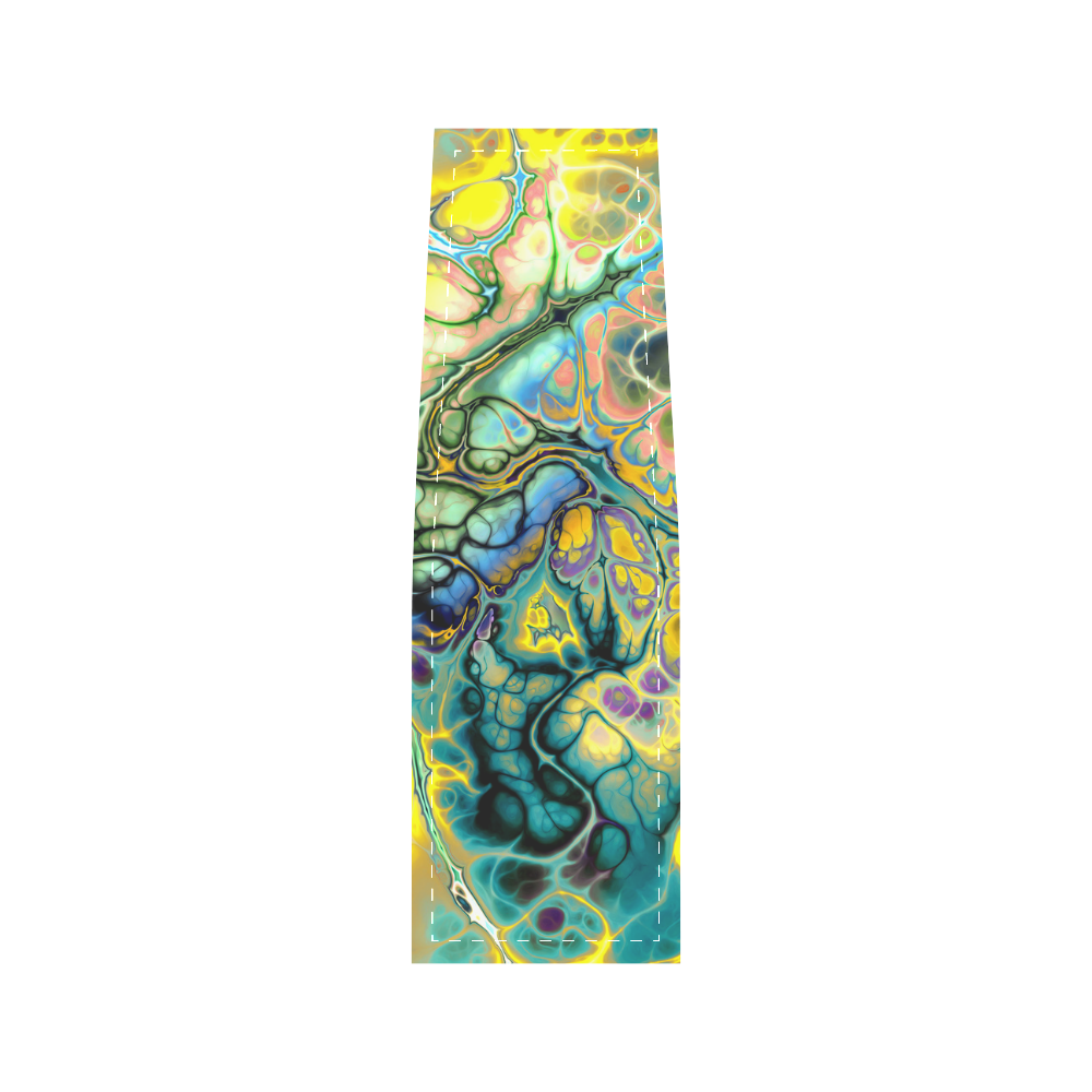 Flower Power Fractal Batik Teal Yellow Blue Salmon Saddle Bag/Small (Model 1649) Full Customization