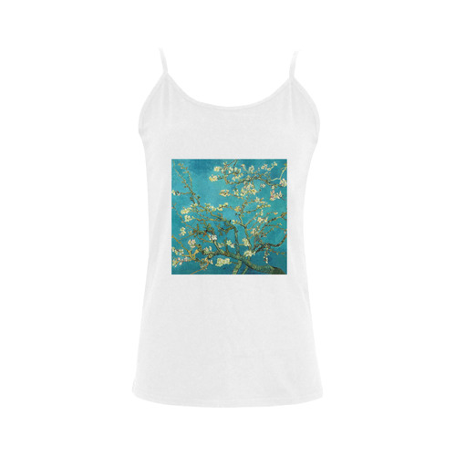 Vincent Van Gogh Blossoming Almond Tree Floral Art Women's Spaghetti Top (USA Size) (Model T34)