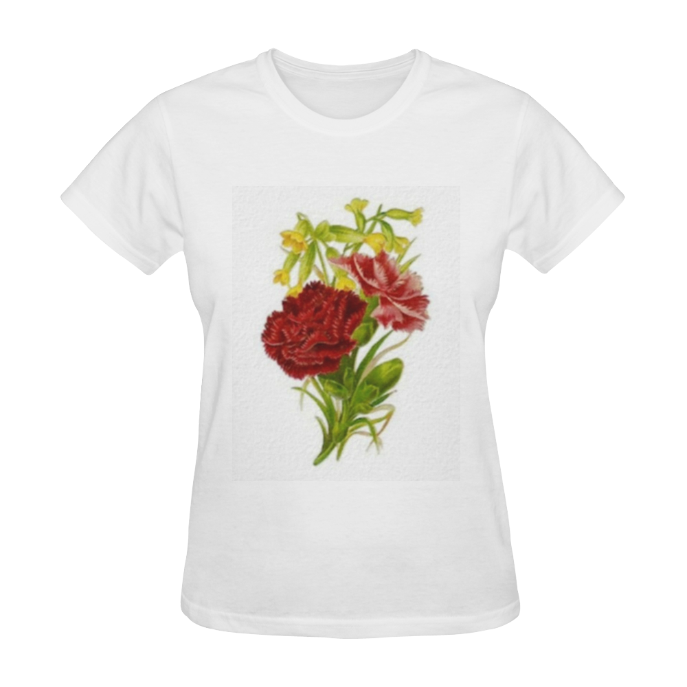Vintage Carnations Sunny Women's T-shirt (Model T05)