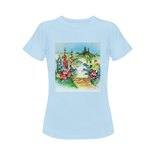 Vintage Country Flower Garden Gate Women's Classic T-Shirt (Model T17）