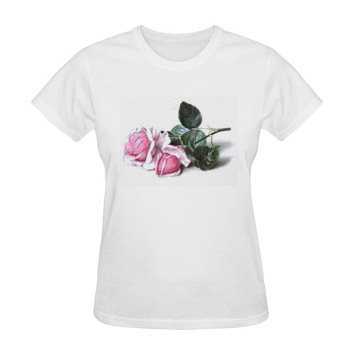 Romantic Vintage Pink Roses Sunny Women's T-shirt (Model T05)