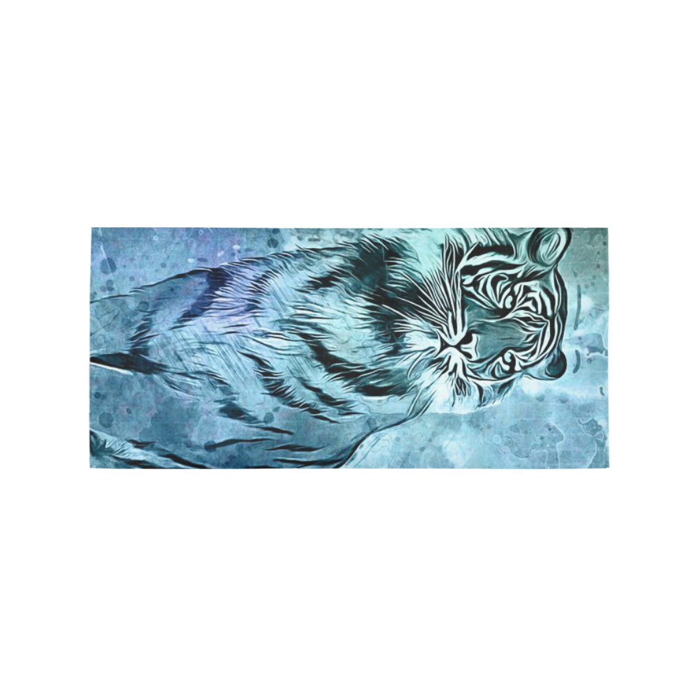 Watercolor Tiger Area Rug 7'x3'3''